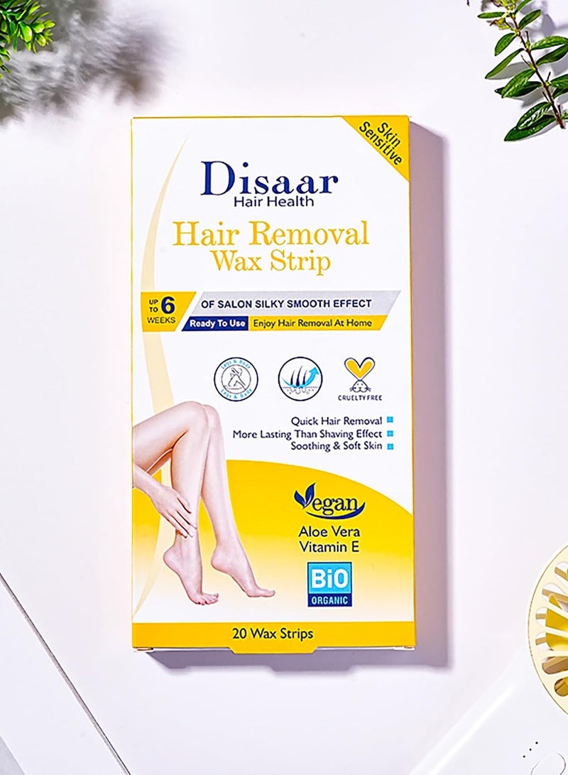 Disaar Hair Removal Wax Strip Aloe Vera and Vitamin E 20 Wax Strips - Image 5