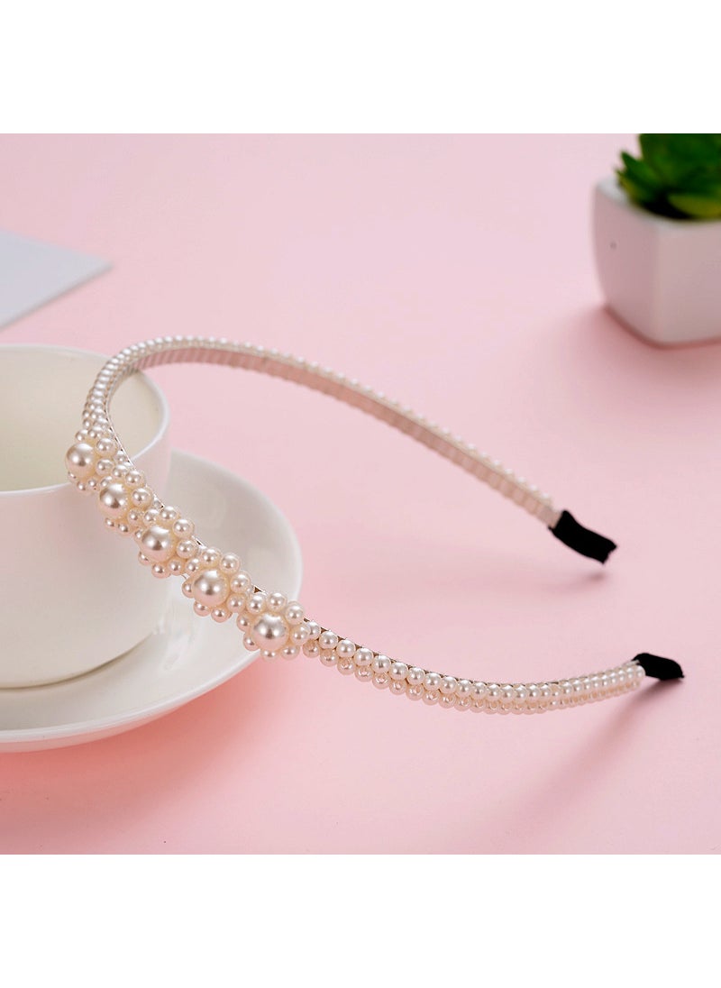 Loquat Children Pearl Hair Ties Simple Sweet Lady Headband Headwear Geometric Shape Hollow Design Children Summer 2021 1# five sunflowers