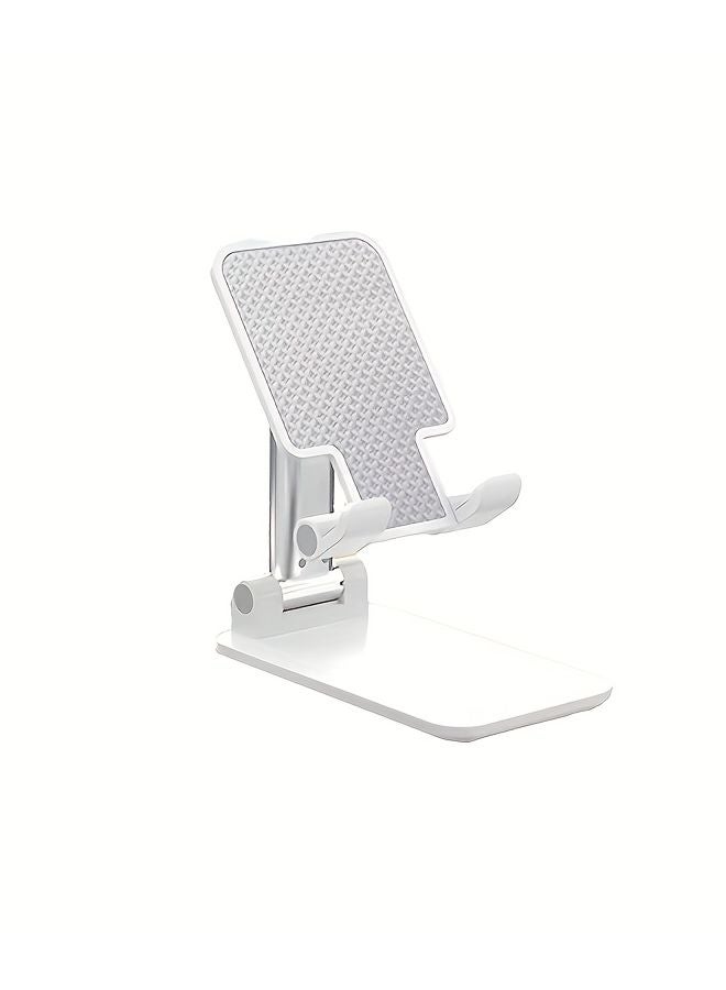 White Desktop Phone Holder Adjustable Foldable Stand For iPhone iPad Tablet - Image 4