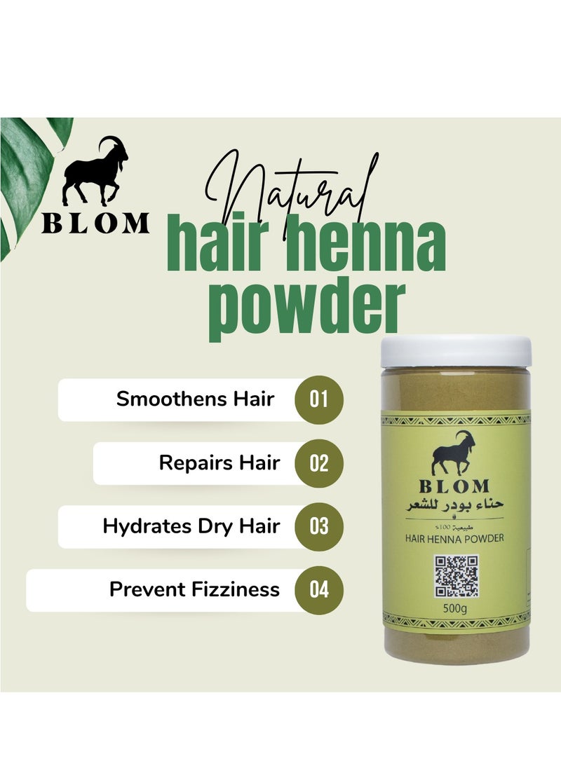 BLOM - 100% Natural Henna for Hair - Chemical Free - 500g | Nourish and Strengthen Hair with Natural Color - Image 1