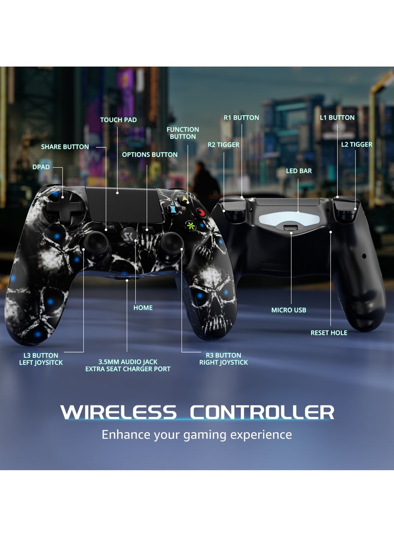 Wireless Controller for PS4 Support Double Vibration 6-Axis Motion Sensor Sensitive Touch Pad Built-in Speaker & Stereo Headphone Jack Compatible with PS 4(Black) - Image 5