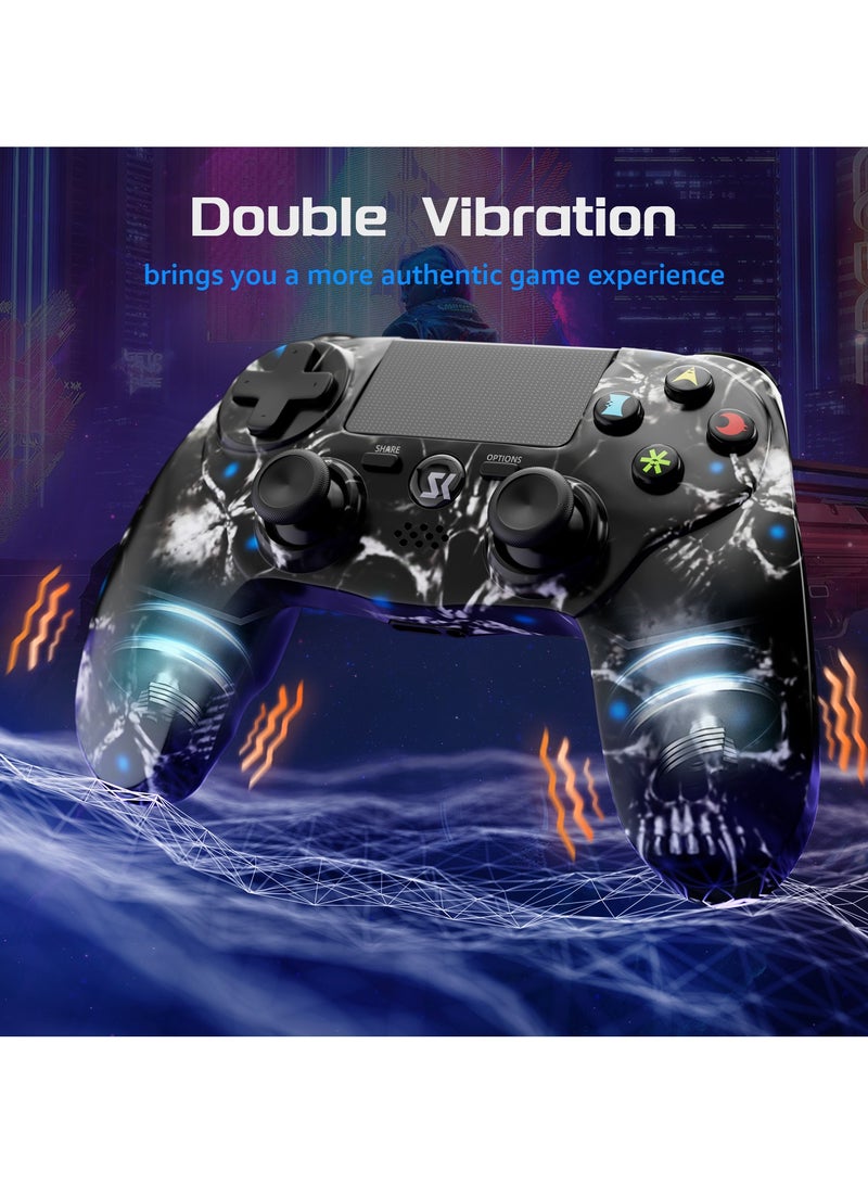 Wireless Controller for PS4 Support Double Vibration 6-Axis Motion Sensor Sensitive Touch Pad Built-in Speaker & Stereo Headphone Jack Compatible with PS 4(Black) - Image 2
