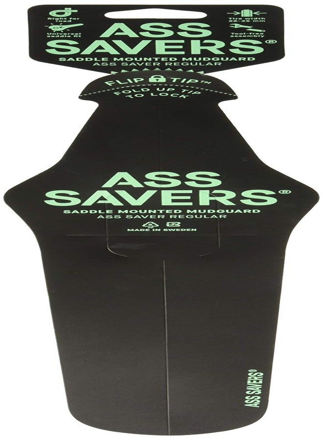 Ass Savers Regular Saddle Mudguard, 23-35 mm Tires, Generation 4, Maximum Protection, Rainy Rides, No Tools Mount, Patented Flip Tip, Lightweight, Stable, Self Centering, Commuter, Road, Black - Image 1