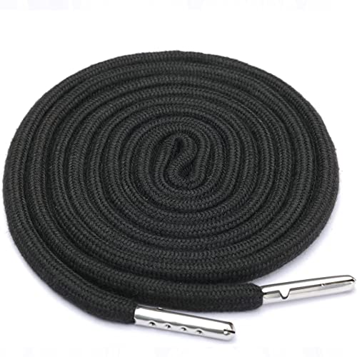 Anjpuy 4 Pcs 53'' Drawstring Cords Replacement Drawstrings in 10 Colors facor,with 3 Style Easy Threader for Sweatpants Shorts Pants Hoodies(Black) - Image 2