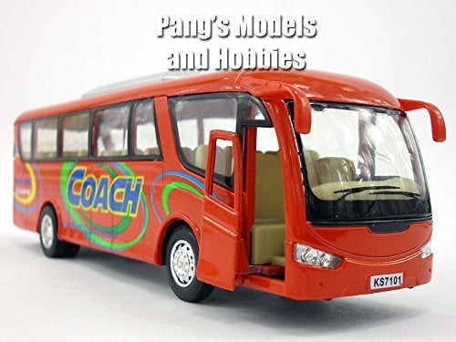 Kinsfun Pavlysh Diecast Coach Bus Set  4 Buses Red Blue White Yellow  Pull Back  Go Action  Kid  Metal  No Batteries Required - Image 3