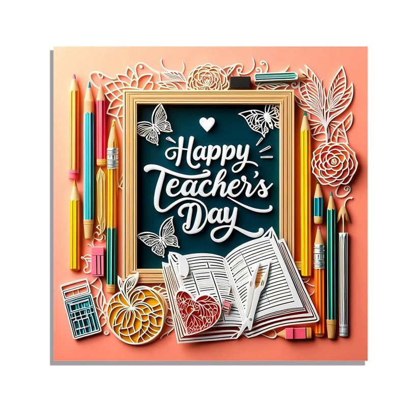 Deep Print Mart Teachers Day Gift Fridge Magnet | 4x4 Inch Acrylic Print Magnet | Inspirational Gift for Teachers (Style-03) - Image 4