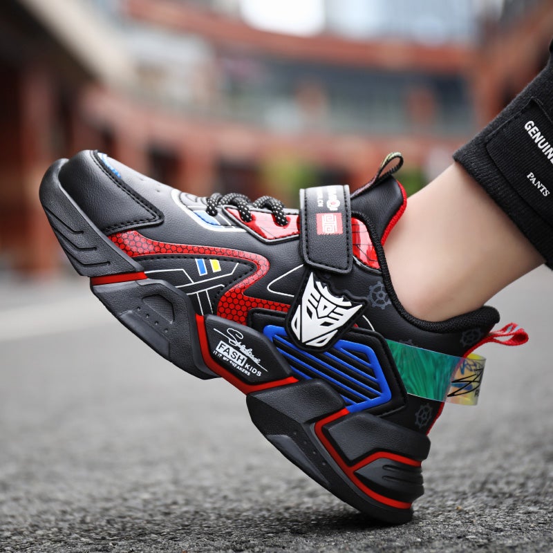 Boys' Shoes Boys' Leather Children'S Sports Shoes Boys' New Red Children'S Shoes Mesh Mesh Shoes - Image 4