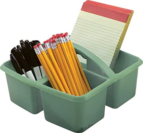 Teacher Created Resources Soft Colors Portable Plastic Storage Caddy 6Pack for Classrooms Kids Room and Office Organization 3 Compartments - Image 3