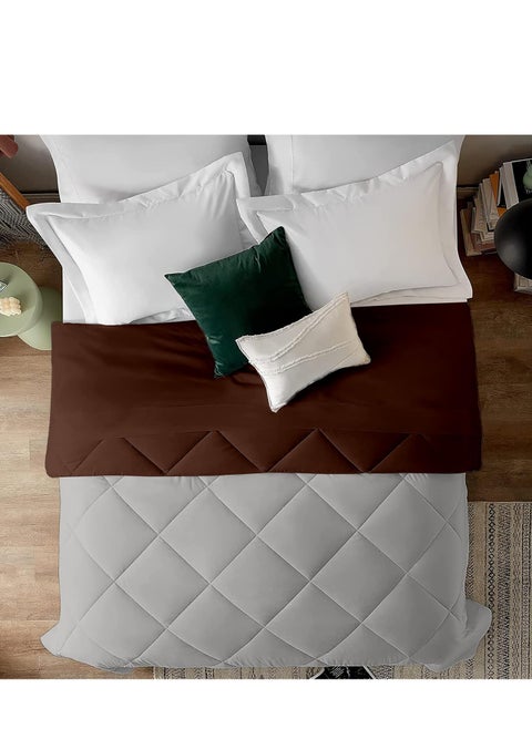 Double Face All Season Microfiber Bed Comforter - Down Alternative Fiber Duvet Insert