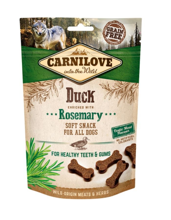 Carnilove Duck with Rosemary Soft Snack for Dogs 200g – Grain-Free, Healthy Treat for All Dogs