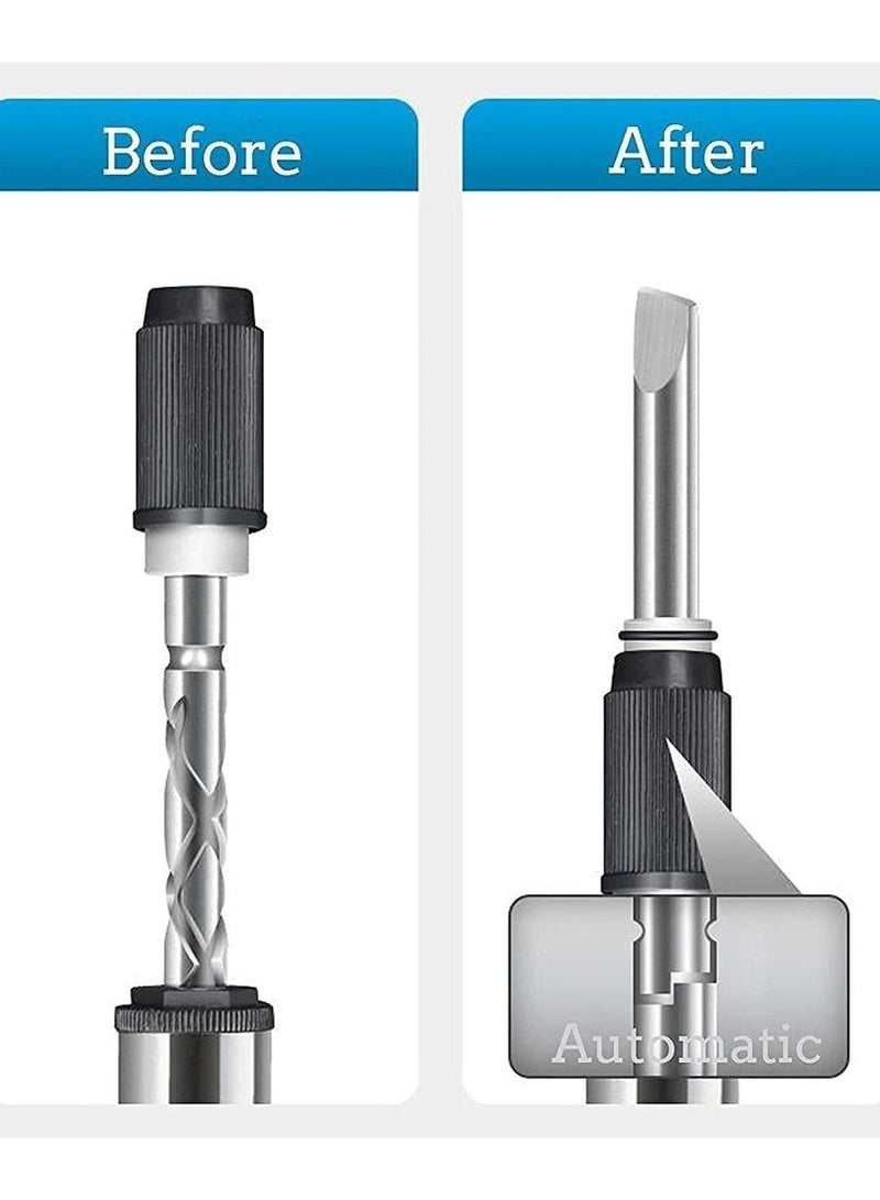 Push-Pull Ratchet Screwdriver, Semi-automatic Adjustment Spiral Ratchet Screwdriver with 5 Replaceable Heads - Easy Disassembly and Assembly in Life Use - Image 3