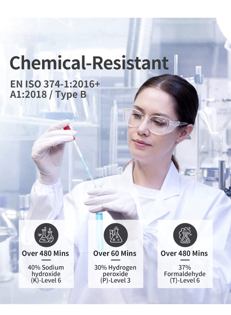 Disposable Nitrile Gloves, Latex-Free, Fully Textured, Extra Thick & Strong, Food Safe for Cooking, Tattooing, Painting, Automotive & Mechanics, Large Size (White) - Image 3