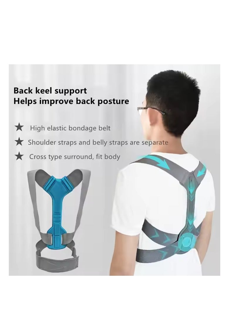 Relax Smart - Back Support Belt Posture Corrector Adjustable Upper Back Brace Supports and Straightens the Spine to Relieve Shoulder Neck and Back Pain - Image 1
