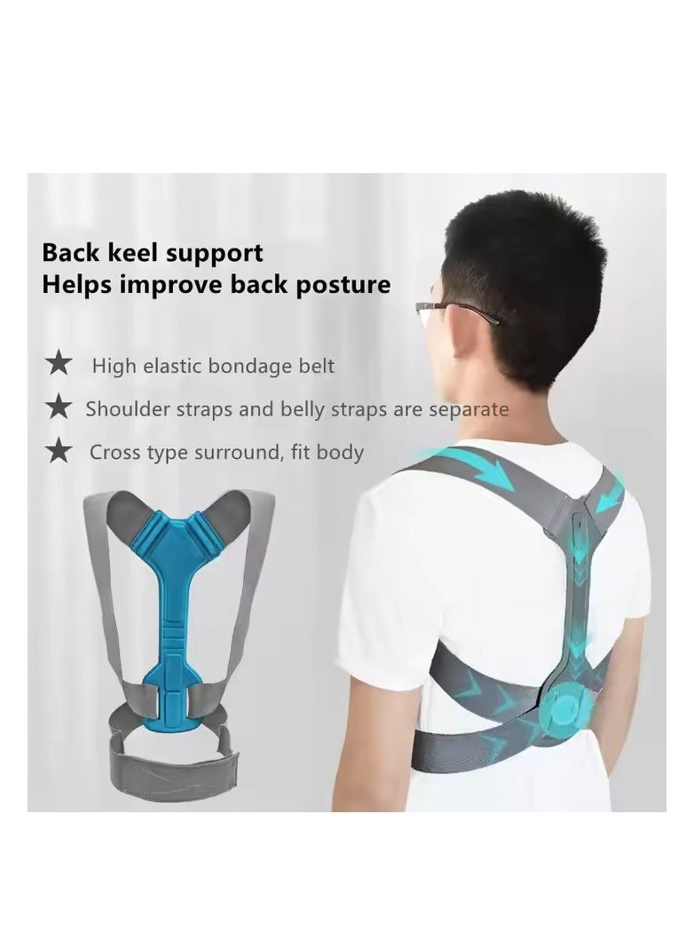 Relax Smart - Back Support Belt Posture Corrector Adjustable Upper Back Brace Supports and Straightens the Spine to Relieve Shoulder Neck and Back Pain - Image 1