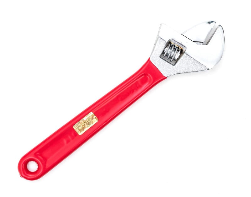 GLOBUS 1456 Forged Adjustable Steel Wrench Set - 8 Inches and 10 Inches, Chrome Finish with Soft PVC Grip (Pack of 2) - Image 3