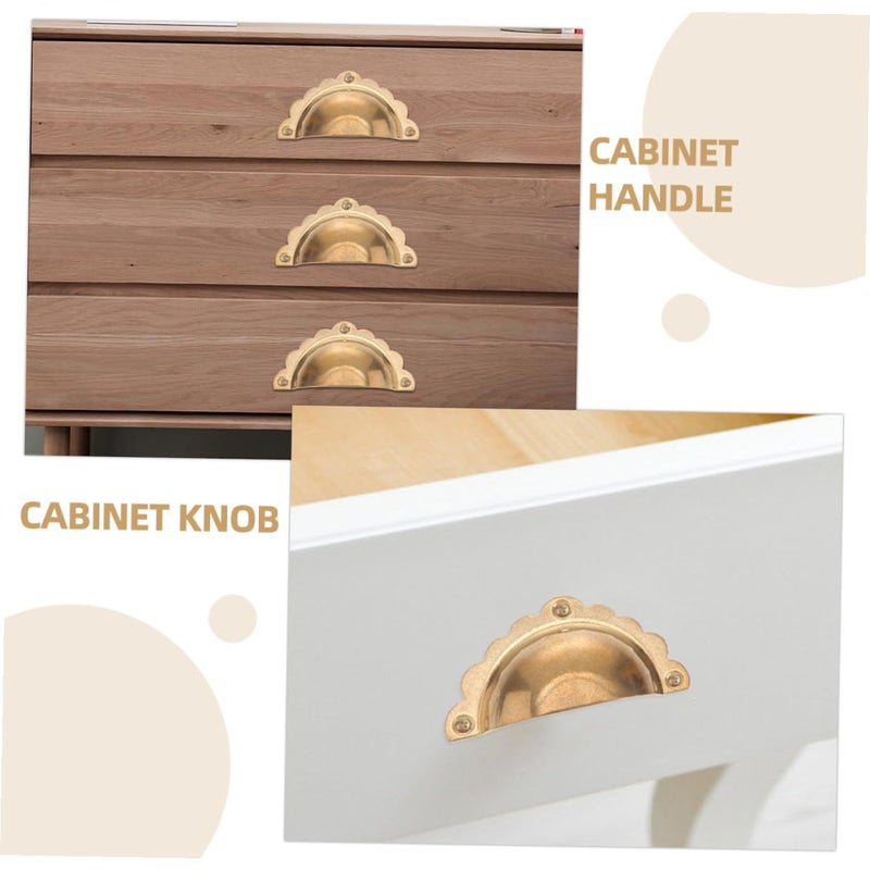 2Pcs Vintage Cabinet Door Pulls Half Moon Drawer Handles Brass Cupboard Pulls Furniture Wardrobe Handles For Kitchen Bedroom - Image 5