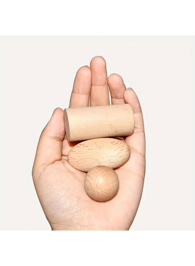 مجموعة مكعبات البناء الهندسية الزرقاء 10 قطع، أشكال رياضية خشبية، أدوات تعليمية حسية - Image 4