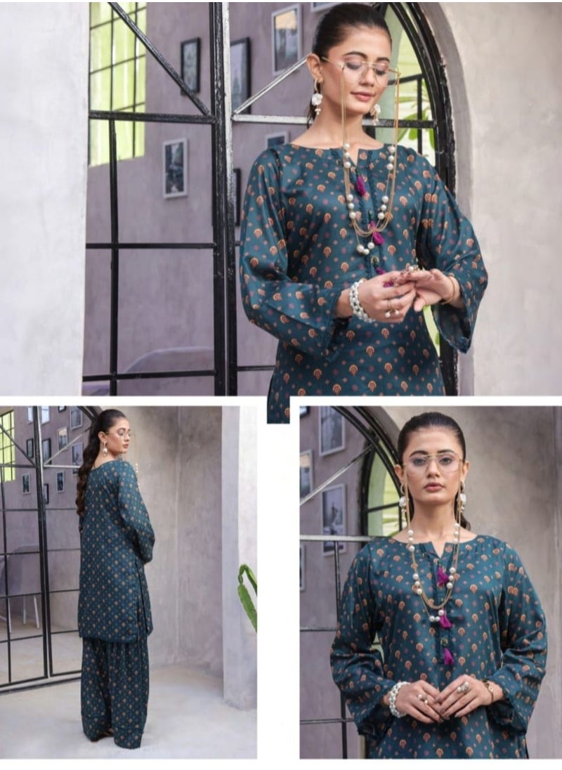 SAPHRON Retro – Stitched Luxury –Pakistani Digital Lawn 2PC with Farshi Shalwar  - Image 3