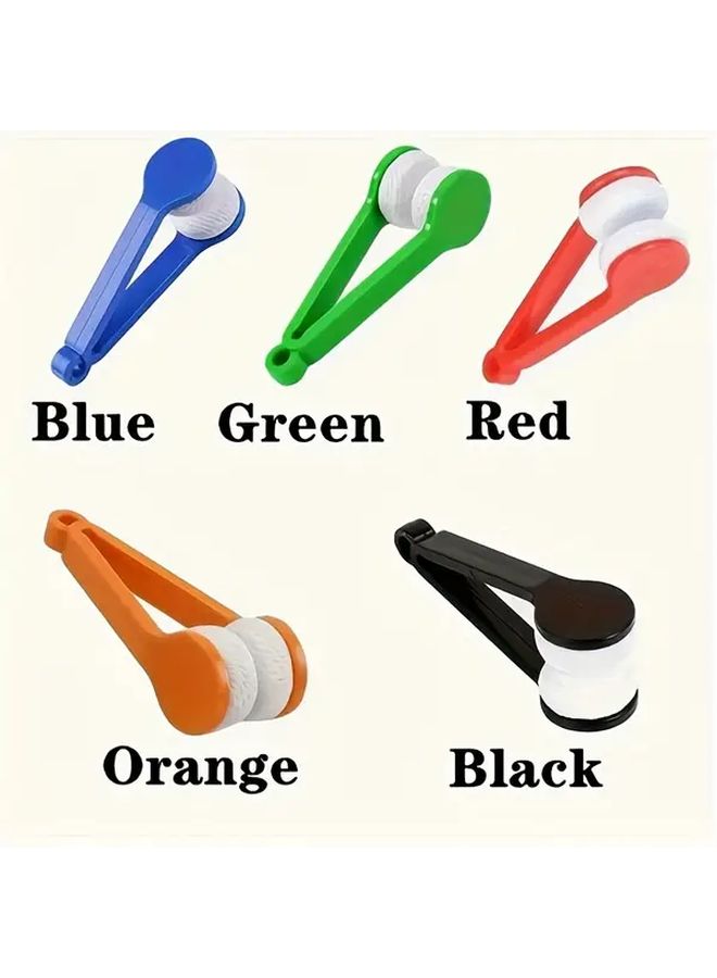 2Pc Glasses Cleaning Kit Portable Travel Set With Microfiber Cloth And Dual Sided Brush Reusable Multi Functional Lens Cleaner For Eyeglasses Screwless Spectacle Cleaner Daily Use Christmas Halloween Gifts Red Color Lens Cleaner Kit Spectacle Cleaner - Image 2