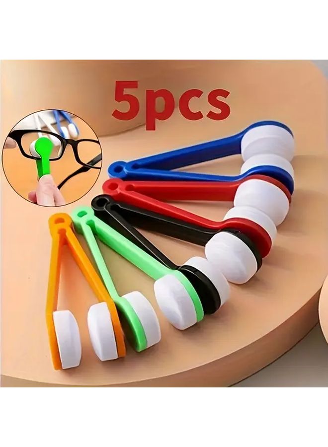 2Pc Glasses Cleaning Kit Portable Travel Set With Microfiber Cloth And Dual Sided Brush Reusable Multi Functional Lens Cleaner For Eyeglasses Screwless Spectacle Cleaner Daily Use Christmas Halloween Gifts Red Color Lens Cleaner Kit Spectacle Cleaner - Image 1