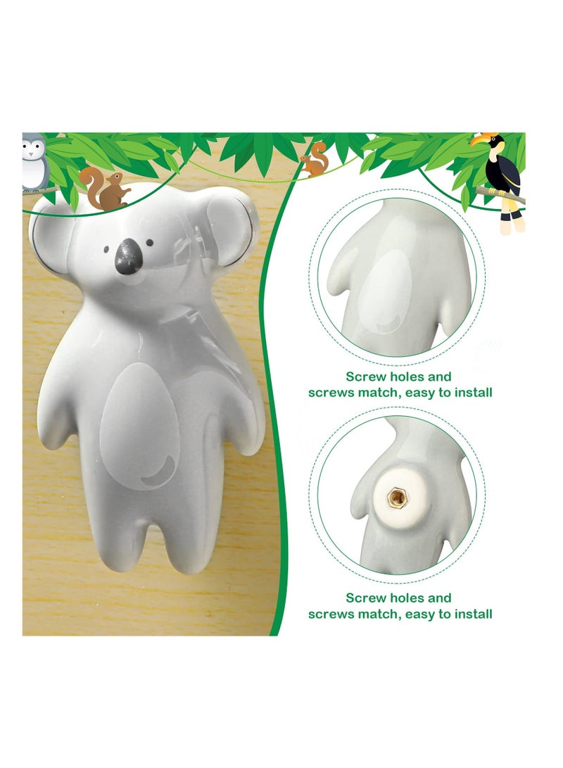 SOLARAE Cute Animal Knobs, 5 Pieces Animal Drawer Pulls  Ceramic Knobs Cabinet Knobs Kids - Image 5