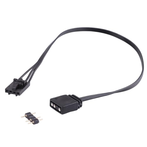 Vacatga for Corsair RGB to Standard ARGB 4-Pin 5V Adapter Connector RGB Cable 25cm Extension Cord Black PVC Black PVC - Image 1