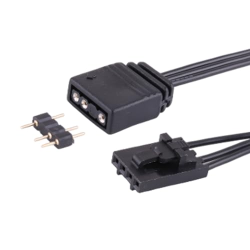 Vacatga for Corsair RGB to Standard ARGB 4-Pin 5V Adapter Connector RGB Cable 25cm Extension Cord Black PVC Black PVC - Image 3