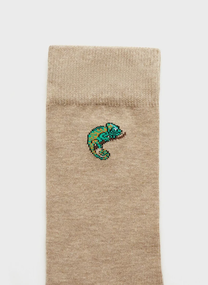 Mango Man Printed Cotton Socks