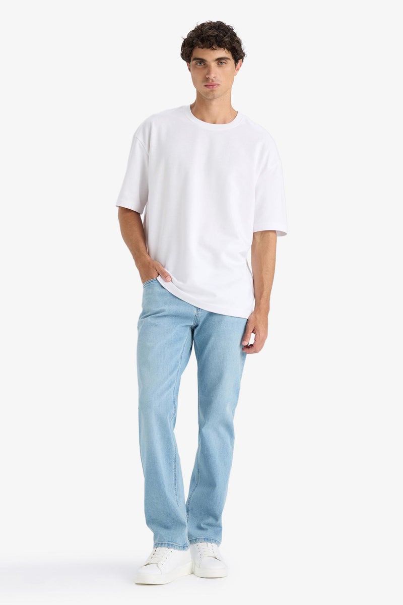 DeFacto Blue Man Sergio Regular Fit Super Skinny Hem Jean Trousers Casual - Image 2