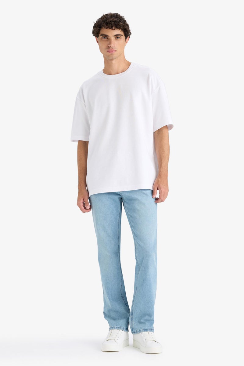 DeFacto Blue Man Sergio Regular Fit Super Skinny Hem Jean Trousers Casual - Image 4