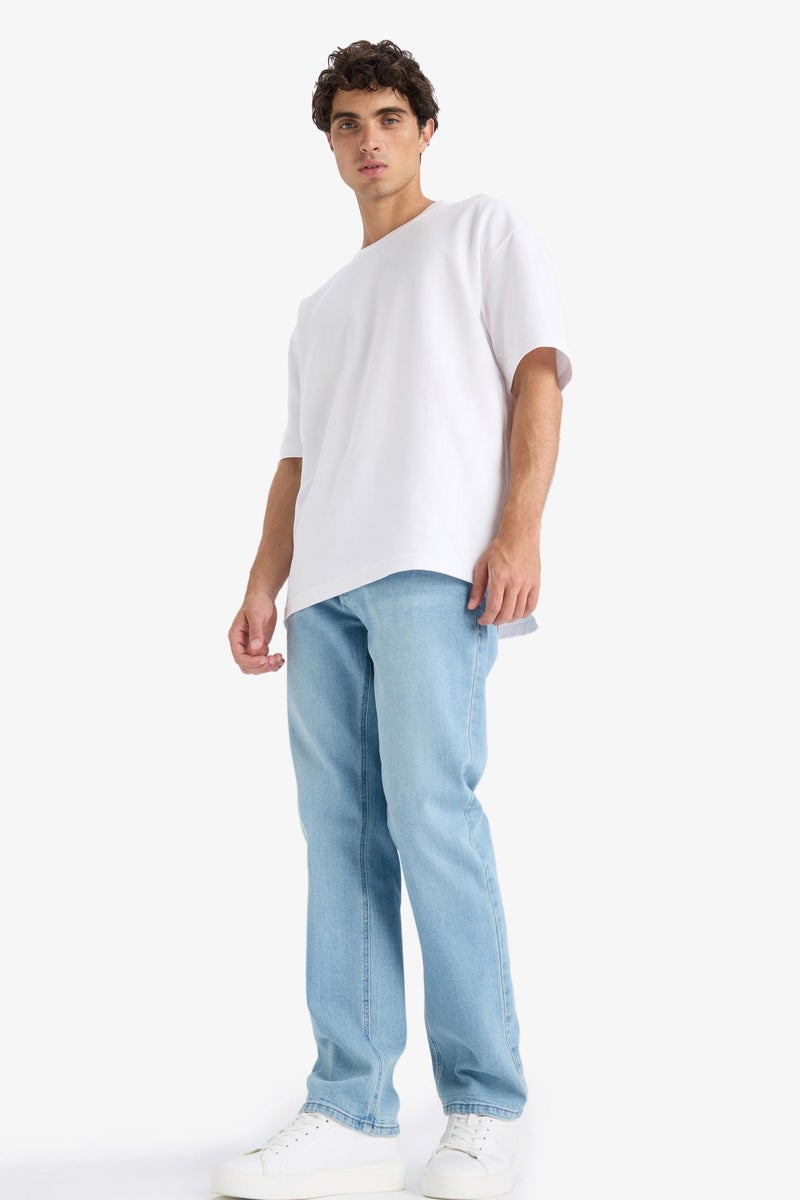 DeFacto Blue Man Sergio Regular Fit Super Skinny Hem Jean Trousers Casual - Image 1