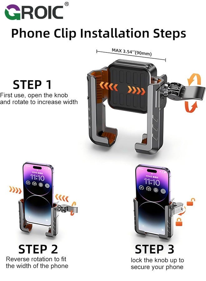 GROIC Motorcycle Phone Holder, Bicycle Mount 360°Rotate, Bike Holder Handlebar Suitable for iPhone  Android Smartphones from 4.5-7.0 Inches - Image 5