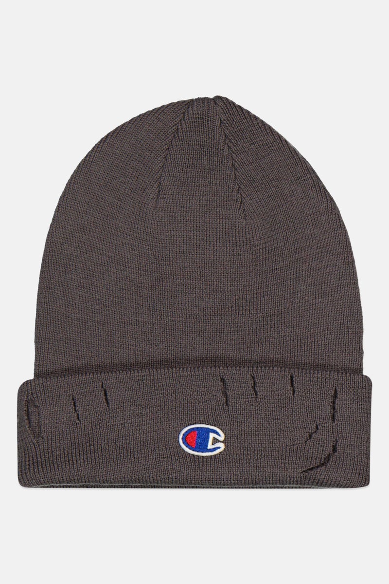 Champion Men Embroidered Logo Beanie, Grey  - Image 1
