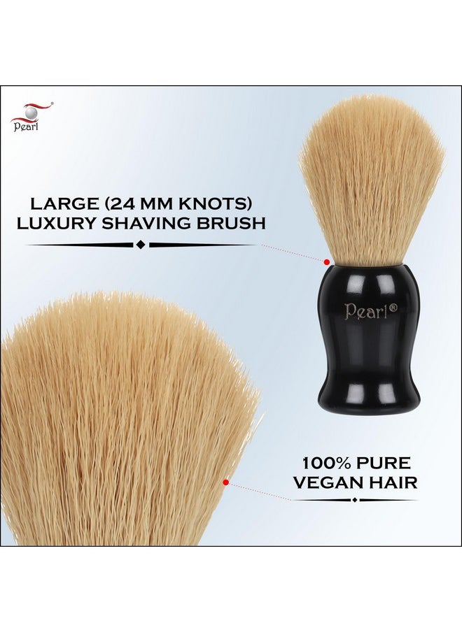 PEARL - Pearl shaving Brush for men synthetic bristles & Black Resin Handle SBB-14 Black, christmas Gift Option - Image 1