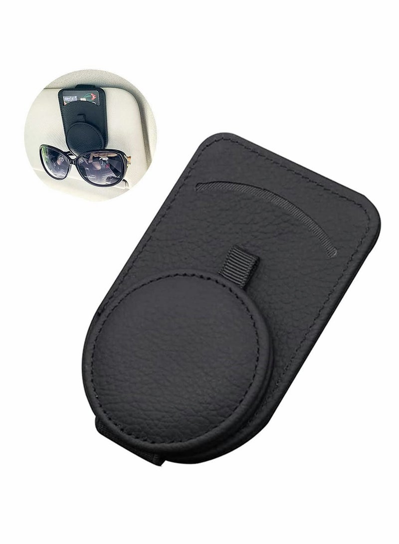 Y&D Sunglass Holder for Car Visor,Adsorption Sunglasses Clip Storing Glasses Card Mask, Visor (Black) - Image 1