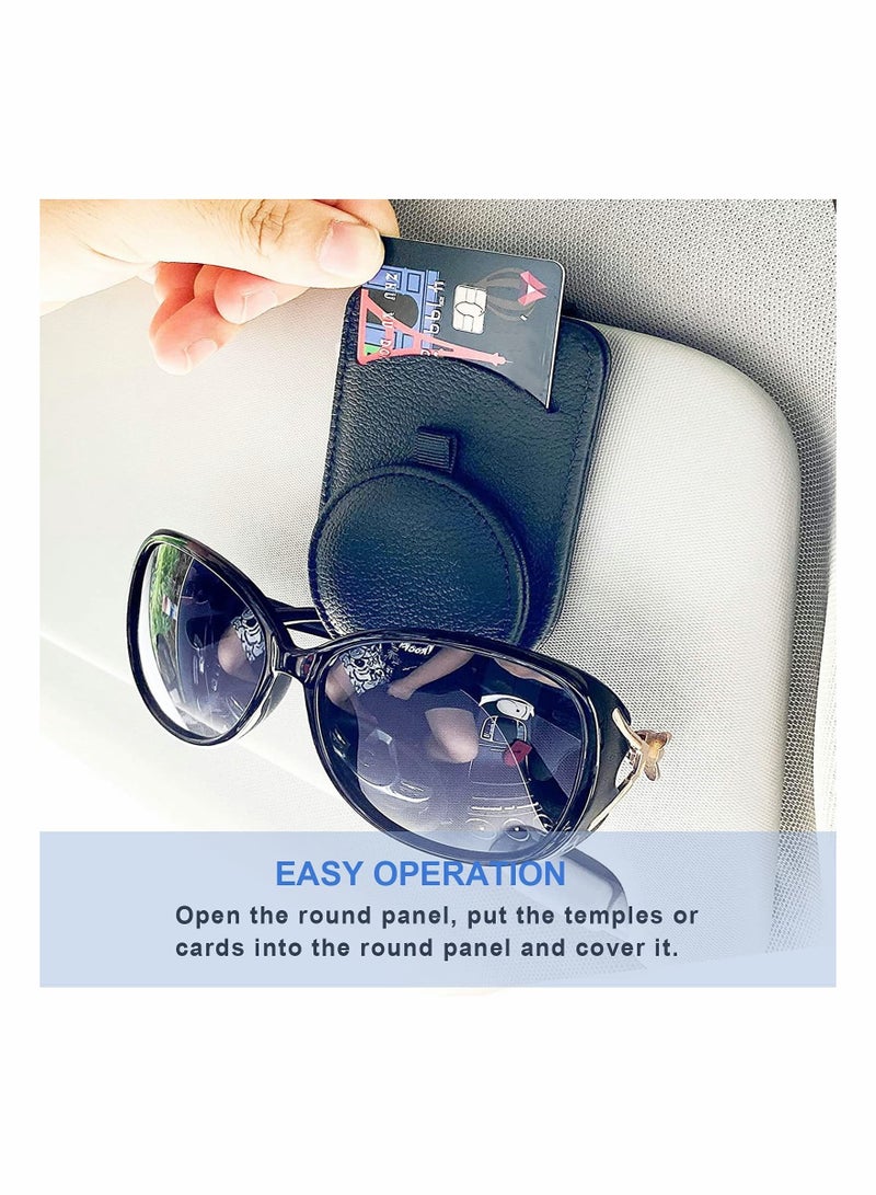 Y&D Sunglass Holder for Car Visor,Adsorption Sunglasses Clip Storing Glasses Card Mask, Visor (Black) - Image 3