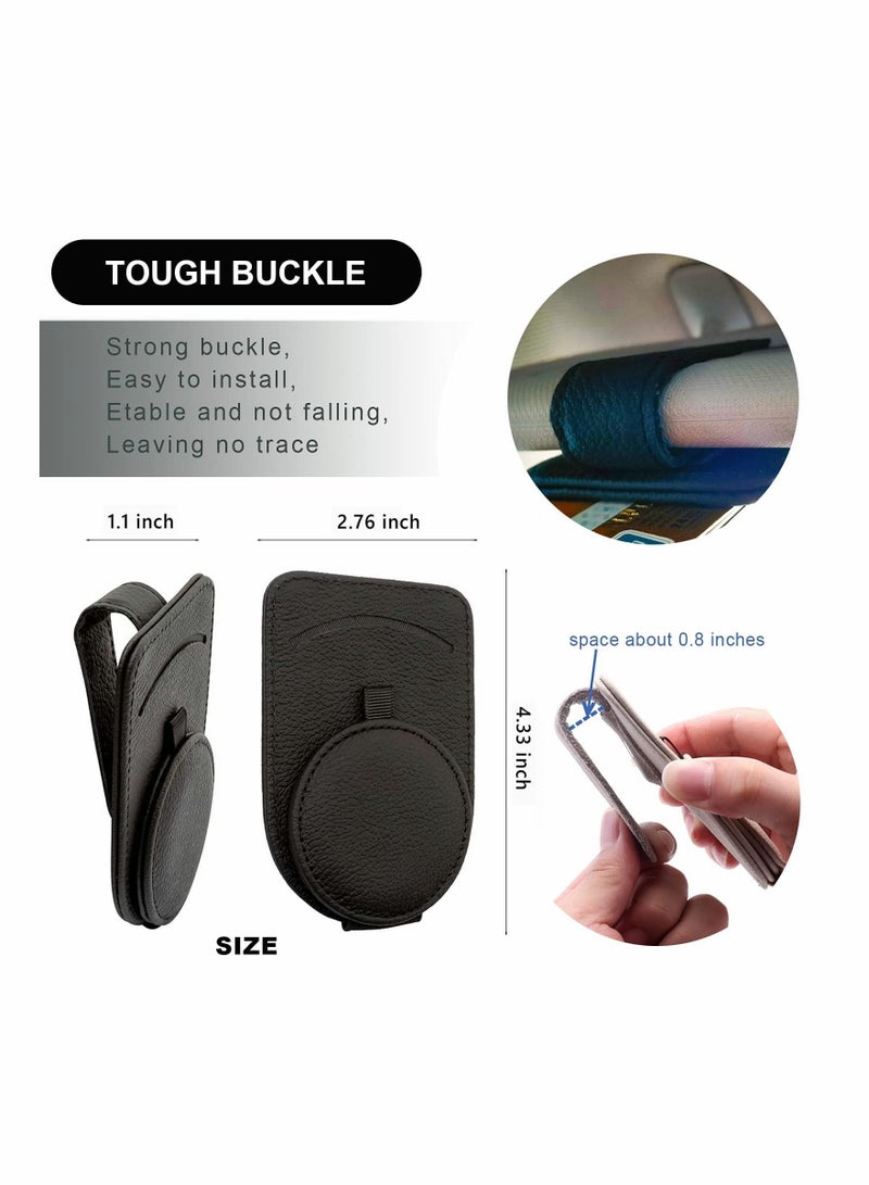 Y&D Sunglass Holder for Car Visor,Adsorption Sunglasses Clip Storing Glasses Card Mask, Visor (Black) - Image 4