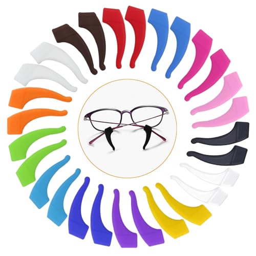 YINGFENG 17 Pairs Multicolored Anti-slip Eyeglass Ear Grips Hook, Kids and Adults Sport Eyeglass Strap Holder, Eyewear Retainer with Box, Silicone Anti Slip Holder for Glasses for Eyeglass Temple Tip - Image 1
