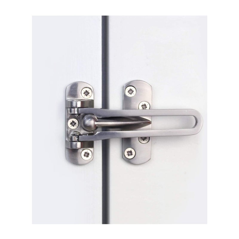 Barakah Door Lock Latch, Home Security Door Lock Swing Bar Door Guard for Kids, Hotel Door Latch, Thicken Solid Zinc Alloy Reinforcement Lock, Silver 2 Pack - Image 2