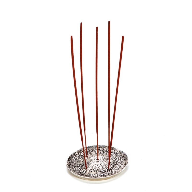 Hosley Round Aluminum Incense Sticks Burner Holder 4.50 Inch Diameter Tibetian Style Aluminum Incense Holder Ideal Gift for Aromatherapy Zen Spa Vastu Reiki Chakra Candle Garden Settings O6 - Image 3