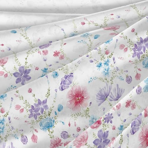 MYTRIDENT Trident Indulgence Paintly Pattern King Size Bedsheet for Double Bed - 100% Cotton bedsheet Set - 5-Piece Set (1 Bedsheet Set with 4 Pillowcovers) - Softness - 300 Thread Count - Luxurious Feel- Aviva - Image 4