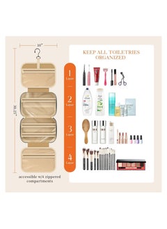 Swift Hanging Makeup Travel Bag, Toiletry Bag for Women and Men, Large Waterproof Cosmetic Bags Travel Organizer with Band Holders for Cosmetics, Brushes  - Image 4