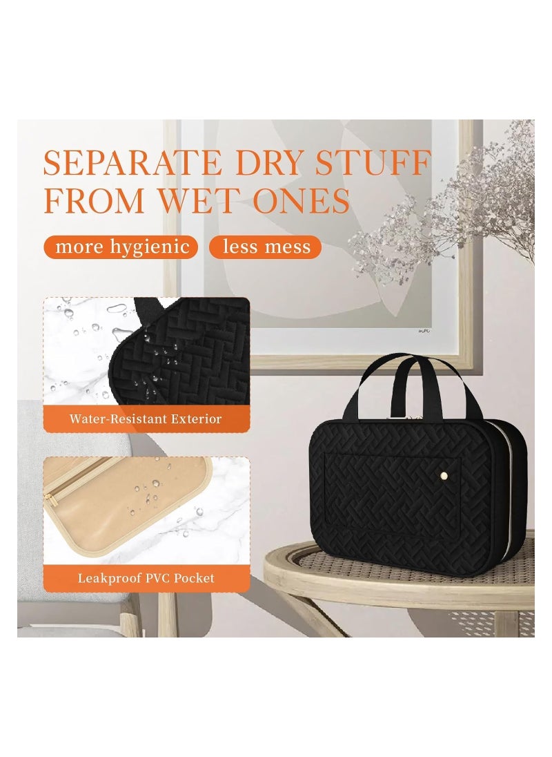 Swift Hanging Makeup Travel Bag, Toiletry Bag for Women and Men, Large Waterproof Cosmetic Bags Travel Organizer with Band Holders for Cosmetics, Brushes  - Image 2