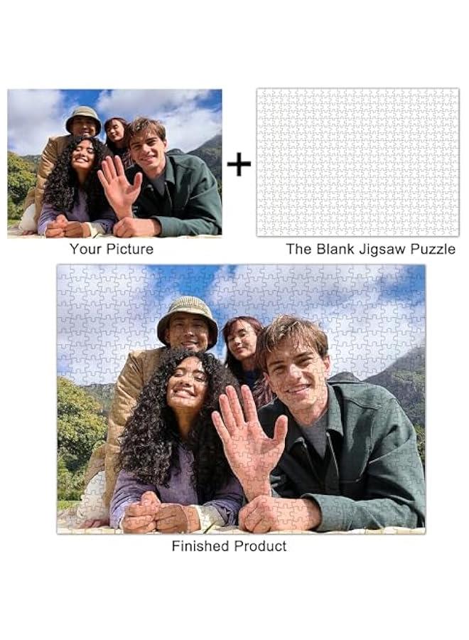 احجية مخصصة من الصور 35/120/200/300/500/1000 قطعة، احجية خشبية مخصصة كهدية للعائلة والزفاف واعياد الميلاد والحيوانات الاليفة (مع صندوق) (500 افقي) - Image 2