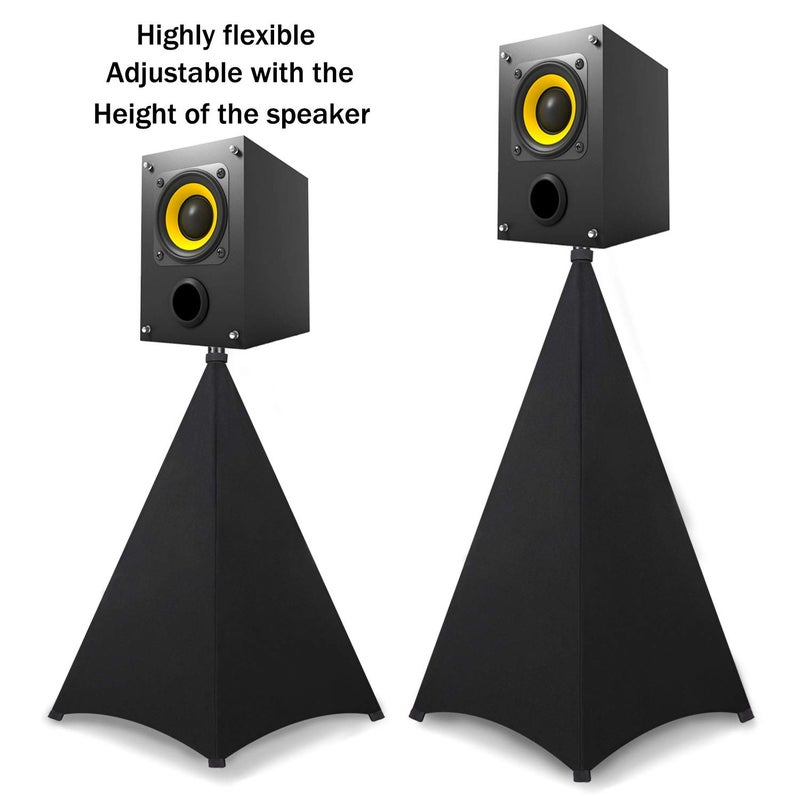 Dofilachy Speaker Stand Cover-DJ Bag with 360 Degree Cover, Speaker Tripod Scrim Cover for Speaker/Lighting with Free Travel Bag (Two Pack-Black) - Image 3