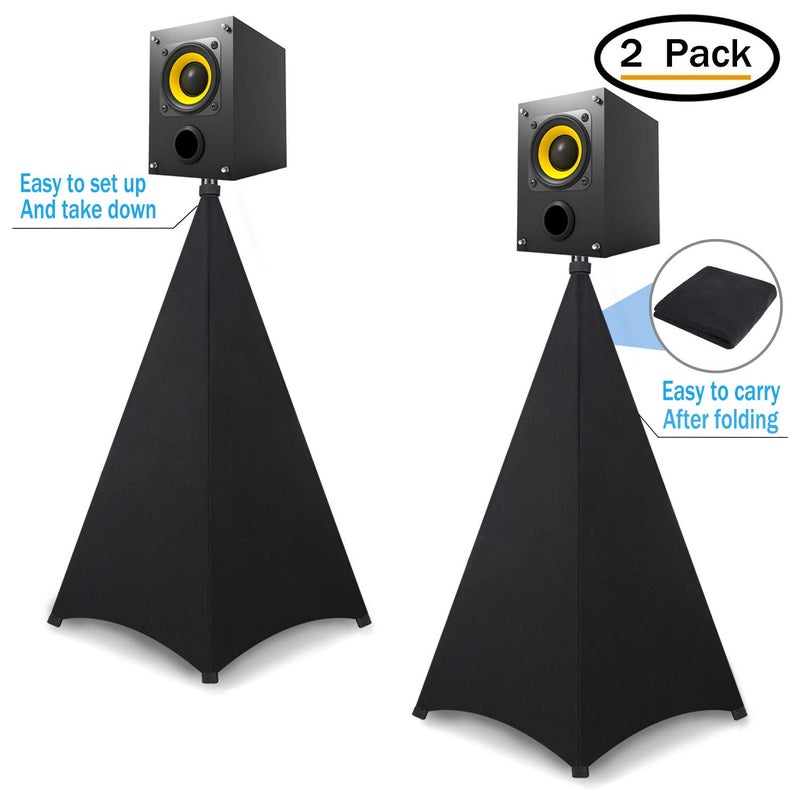 Dofilachy Speaker Stand Cover-DJ Bag with 360 Degree Cover, Speaker Tripod Scrim Cover for Speaker/Lighting with Free Travel Bag (Two Pack-Black) - Image 5