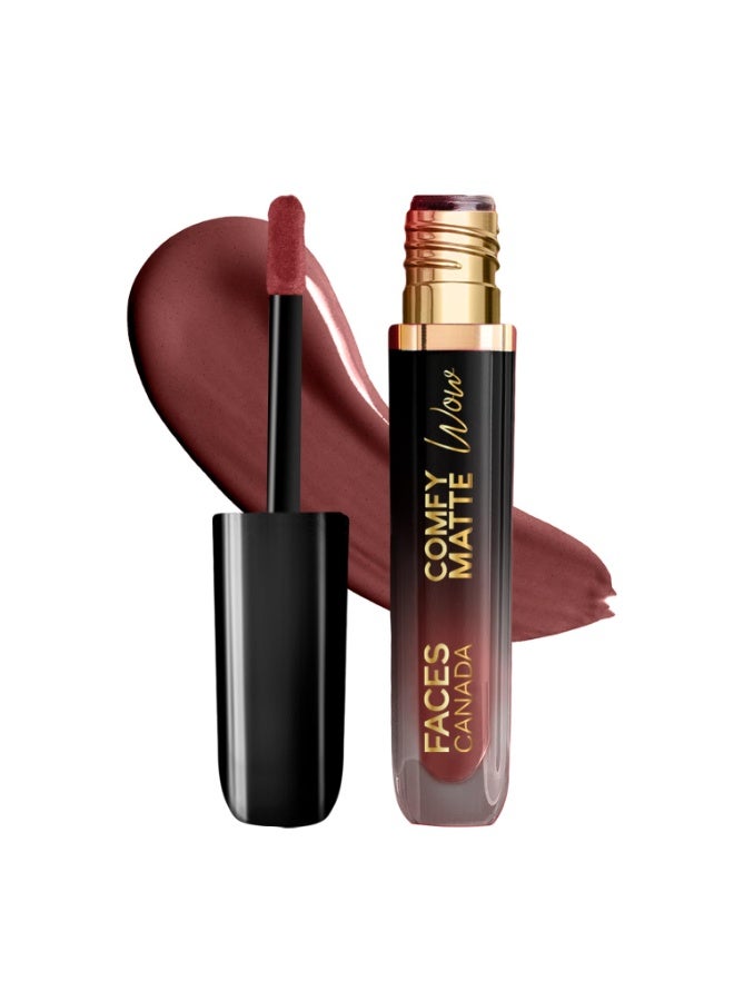 FACESCANADA Comfy Matte Wow Liquid Lipstick - Cocoa Crush 07, 3.8Ml | One Swipe Application | Highly Pigmented | Comfortable Wear | Glides Smoothly | Long Lasting | Transferproof - Image 1