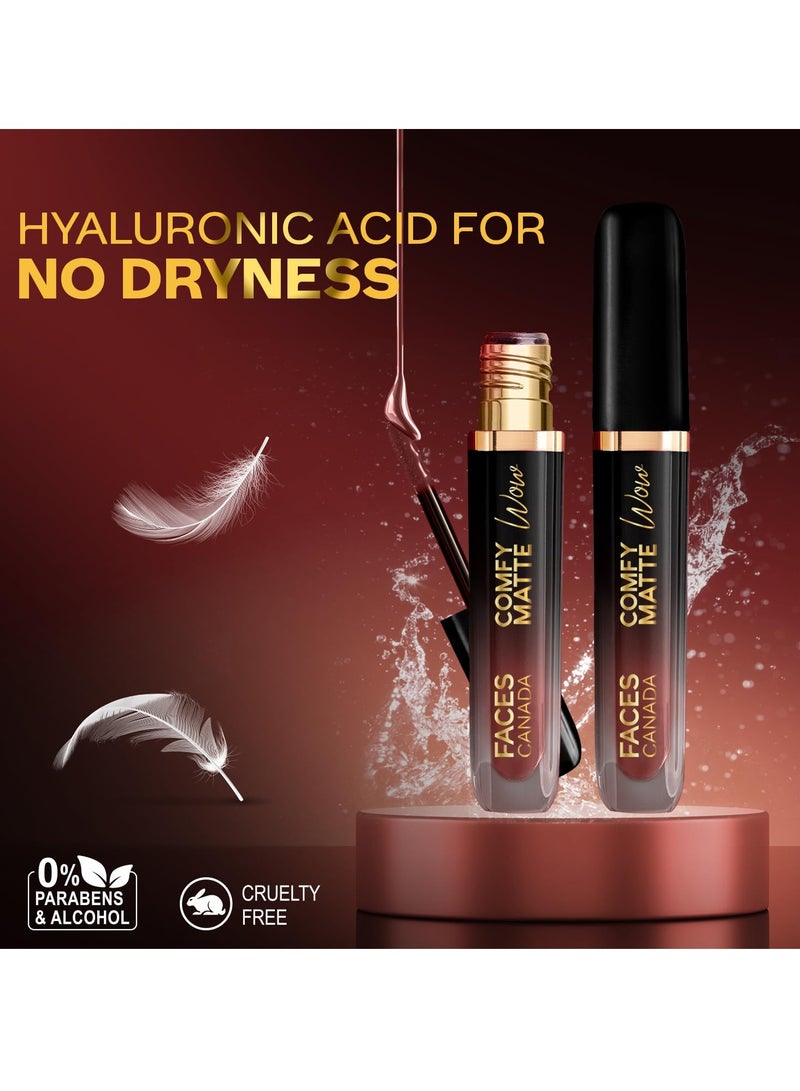 FACESCANADA Comfy Matte Wow Liquid Lipstick - Cocoa Crush 07, 3.8Ml | One Swipe Application | Highly Pigmented | Comfortable Wear | Glides Smoothly | Long Lasting | Transferproof - Image 4