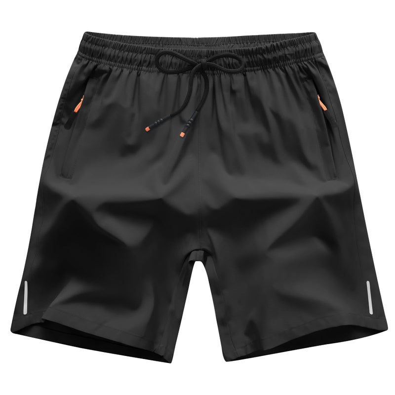 ANHDM Boys Athletic Shorts Quick Dry Sport Shorts Lightweight Running Shorts with Zipper Pockets (Pack of 3), Z/Black&Khaki&Grey Blue, 13-14T - Image 3