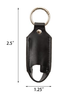 Excefore Asthma Inhaler Holder Carrying Holder for L-Shaped Inhaler PU Leather Protective Travel Handy Mini Holster for Adults and Kids,Carrying Case with Carabiner Clip, Inhaler Not Included, Black  - Image 2
